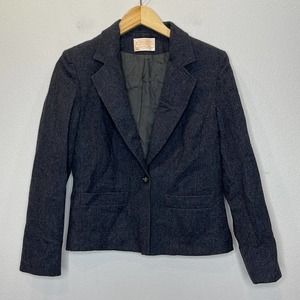PENDLETON Grey 100% Wool Blazer Single Button